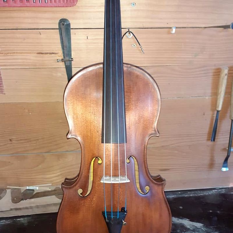 Ista violina nakon restauracije — sanirane pukotine, novi postav i ujednačen lak